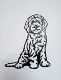 Goldendoodle Metal Wall Art Metal Dog Sign — lifestyle setting