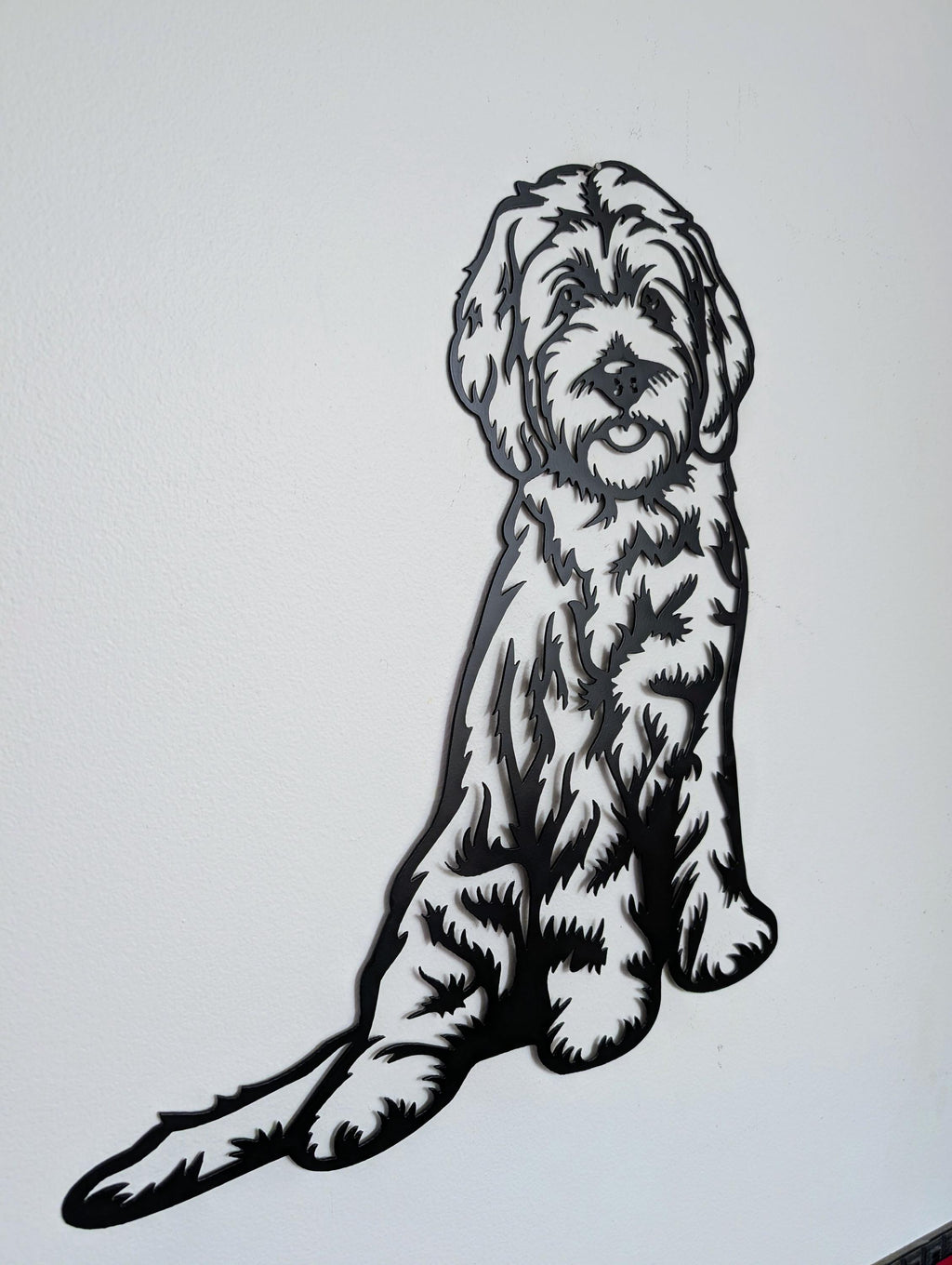 Goldendoodle Metal Wall Art Metal Dog Sign — alternate angle