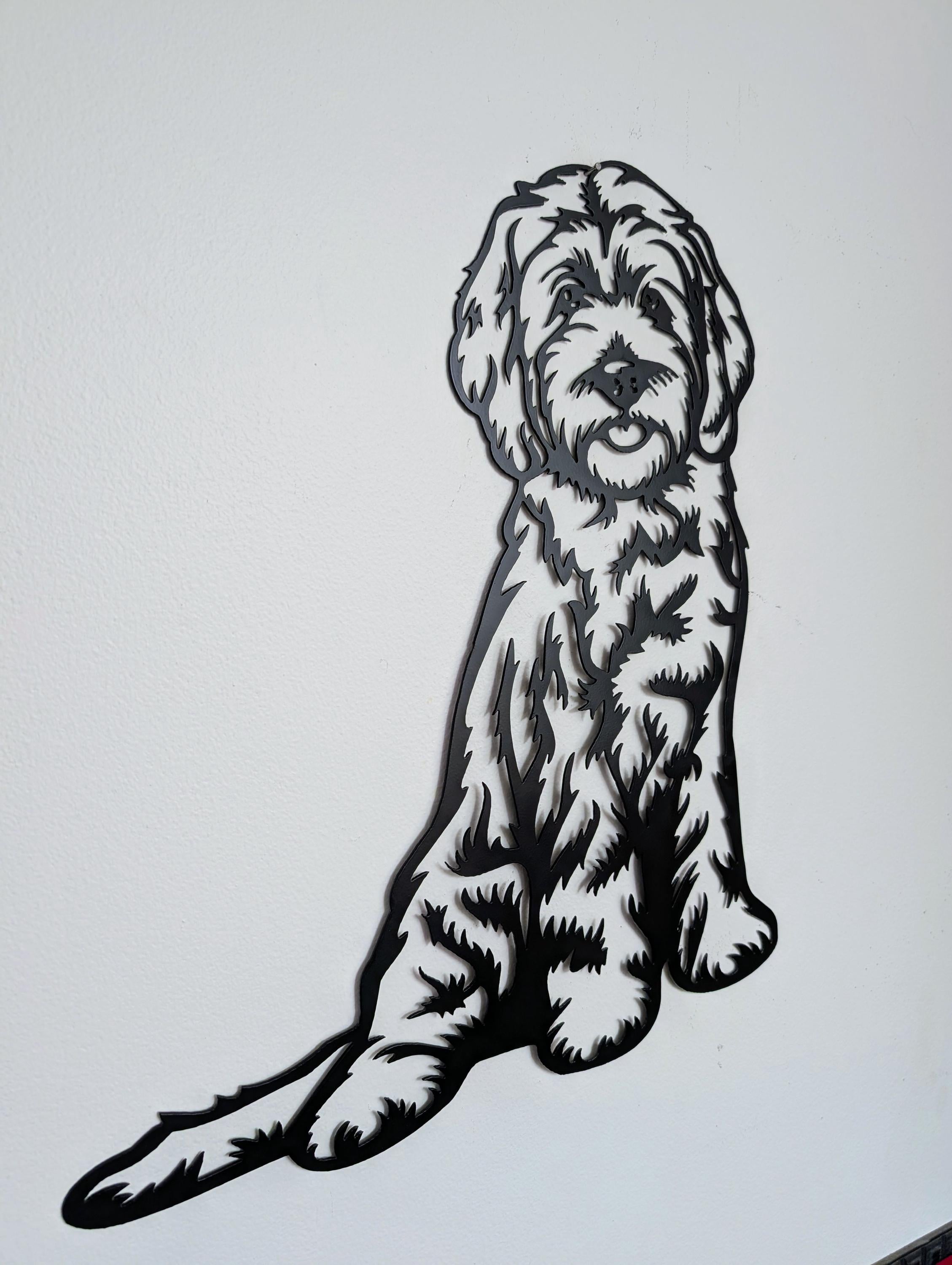 Goldendoodle Metal Wall Art Metal Dog Sign — alternate angle
