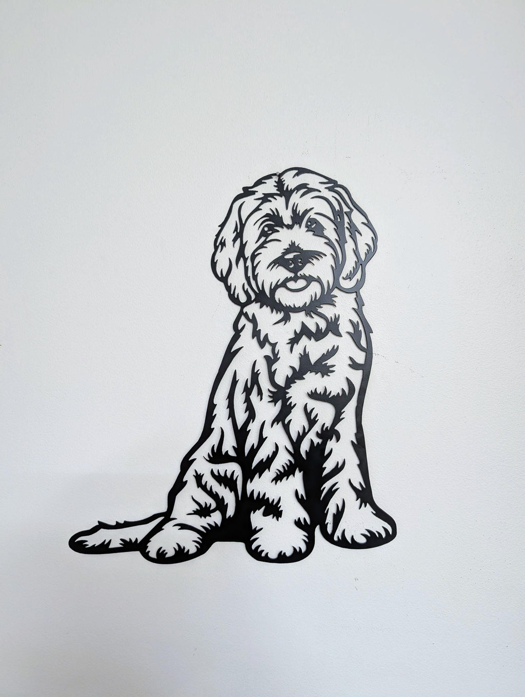 Goldendoodle Metal Wall Art Metal Dog Sign — alternate angle