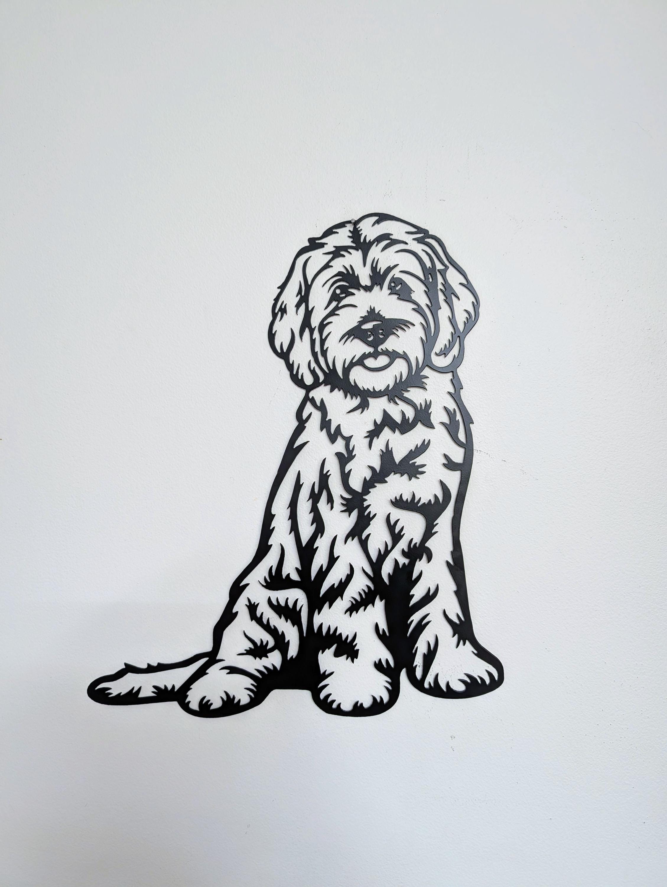 Goldendoodle Metal Wall Art Metal Dog Sign — alternate angle