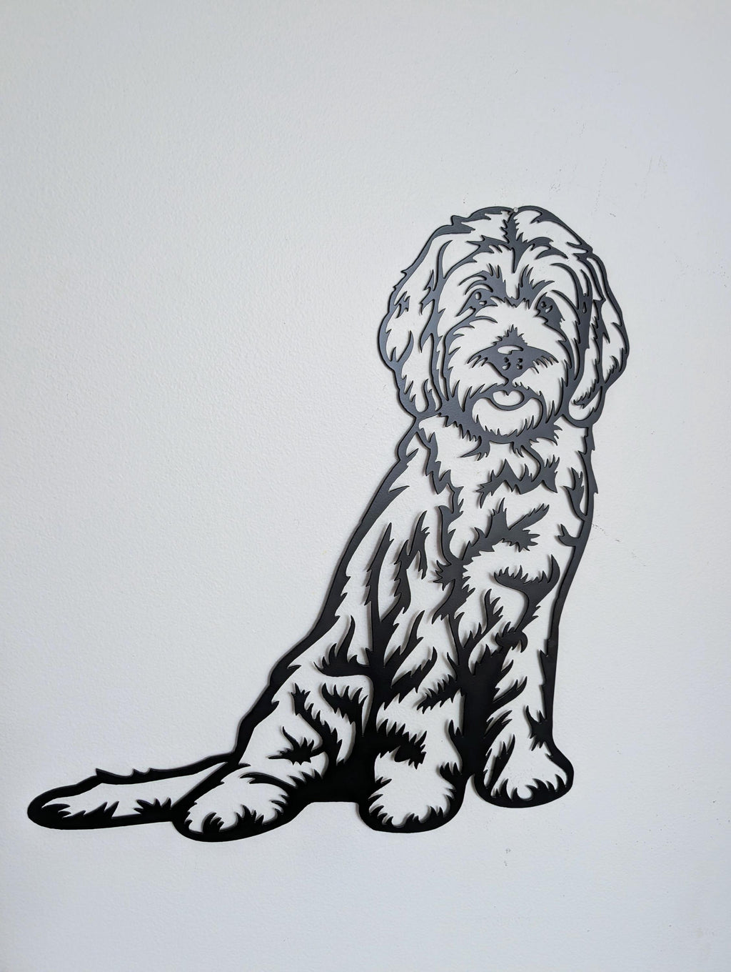 Goldendoodle Metal Wall Art Metal Dog Sign — alternate angle