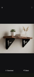 Hunter with Dog Shelf Bracket Set Metal Shelf Bracket — front view on white background