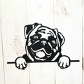 Pug Dog Lover Gift Metal Dog Sign — front view on white background