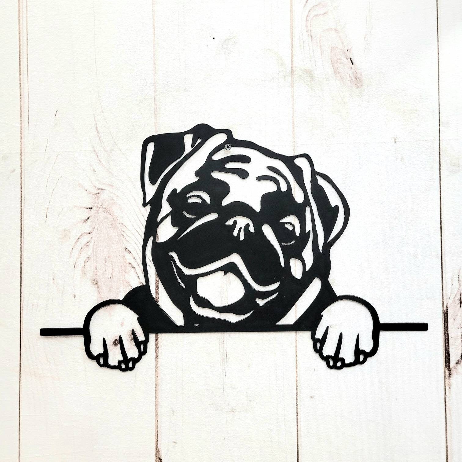 Pug Dog Lover Gift Metal Dog Sign — alternate angle