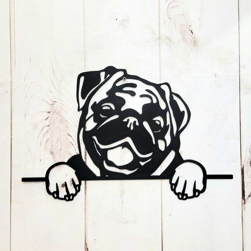 Pug Dog Lover Gift Metal Dog Sign — alternate angle