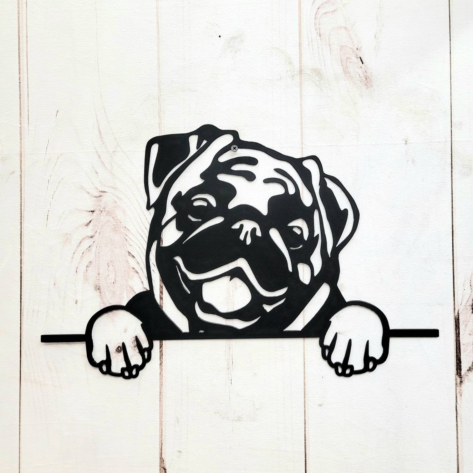 Pug Dog Lover Gift Metal Dog Sign — alternate angle