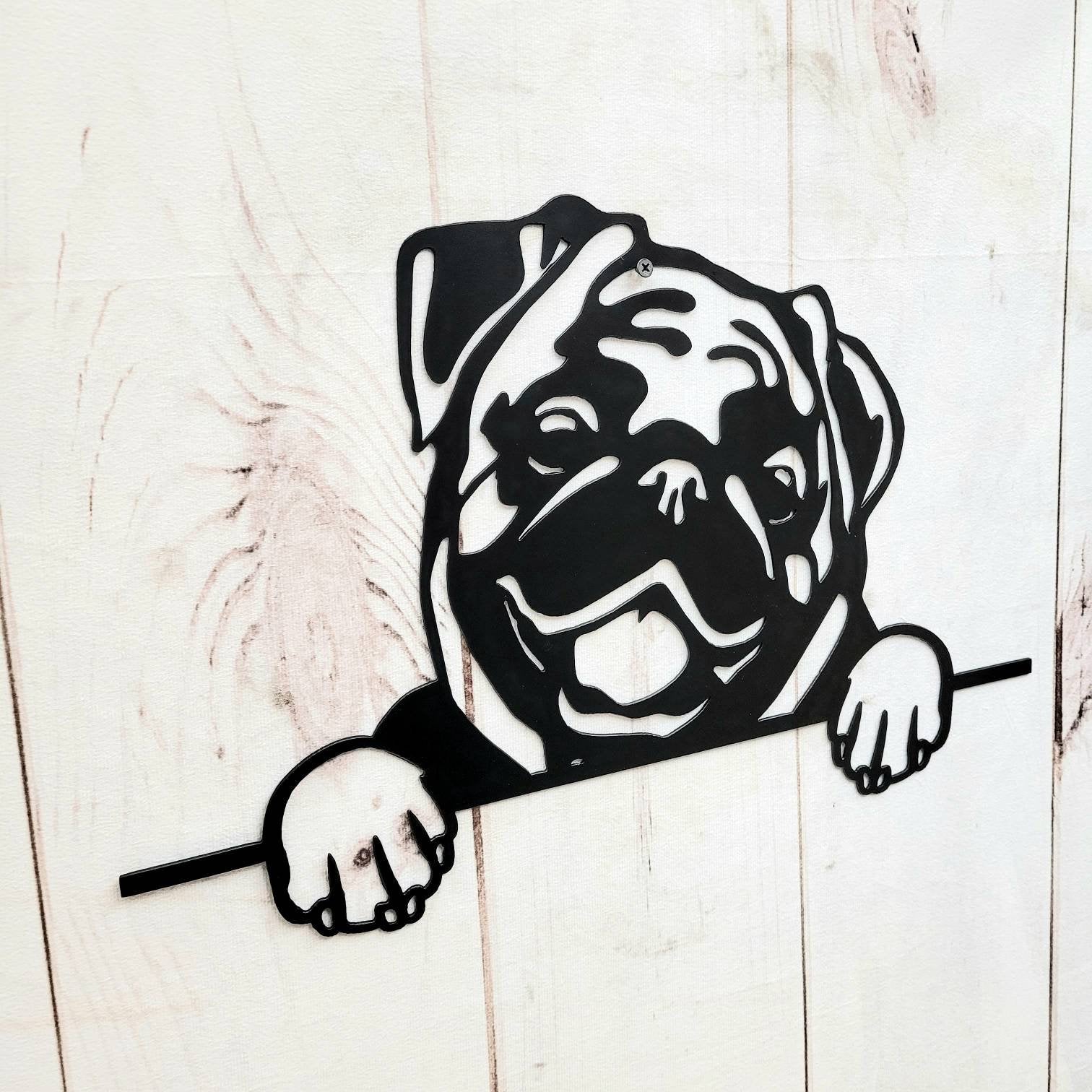 Pug Dog Lover Gift Metal Dog Sign — alternate angle