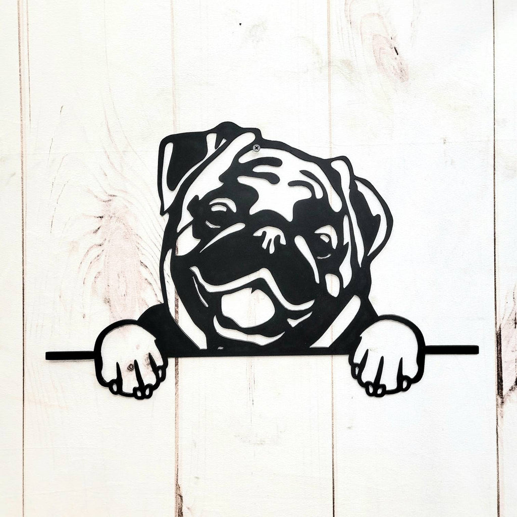 Pug Dog Lover Gift Metal Dog Sign — alternate angle