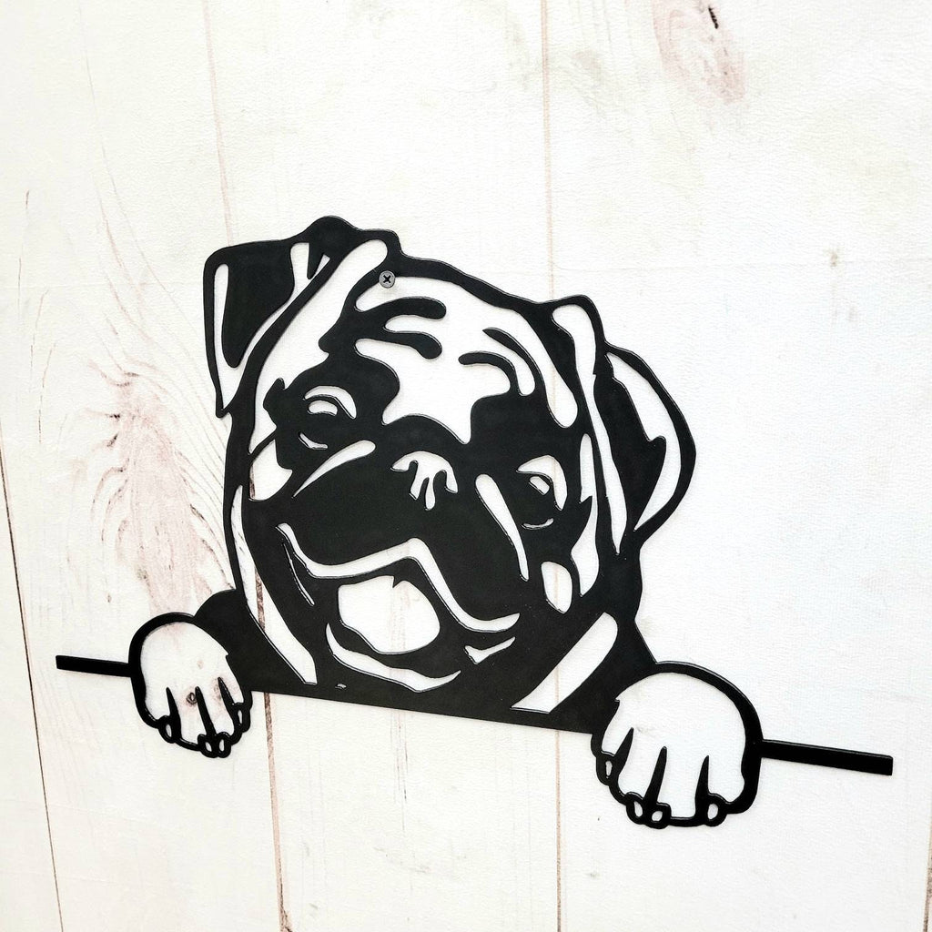 Pug Dog Lover Gift Metal Dog Sign — alternate angle