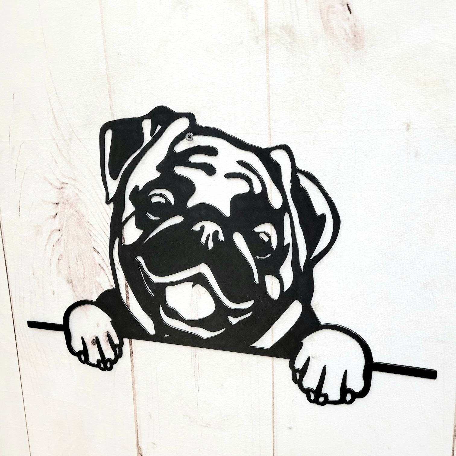 Pug Dog Lover Gift Metal Dog Sign — alternate angle