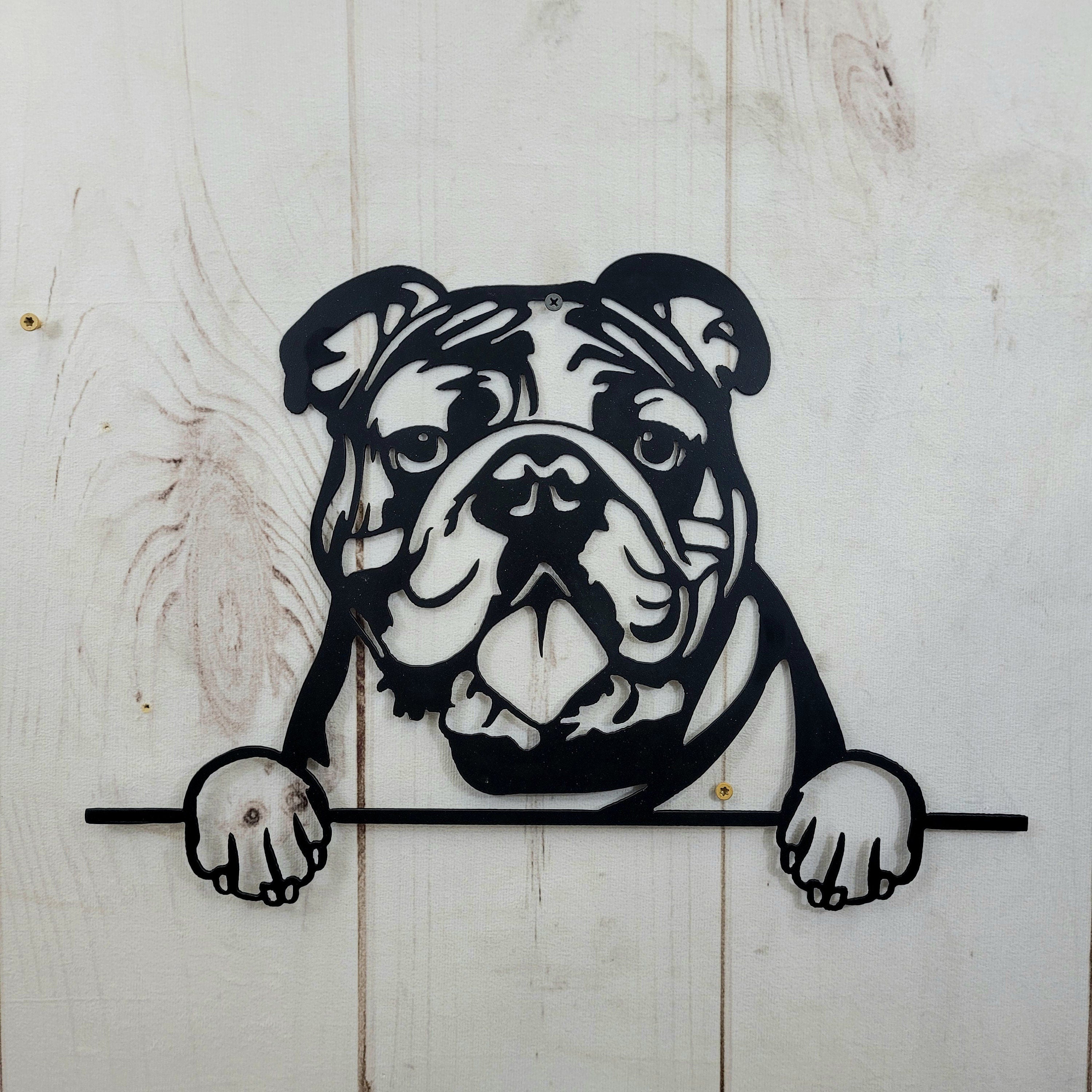 English Bulldog Dog Lover Gift Metal Dog Sign — alternate angle