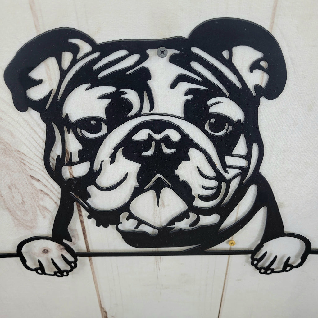 English Bulldog Dog Lover Gift Metal Dog Sign — alternate angle