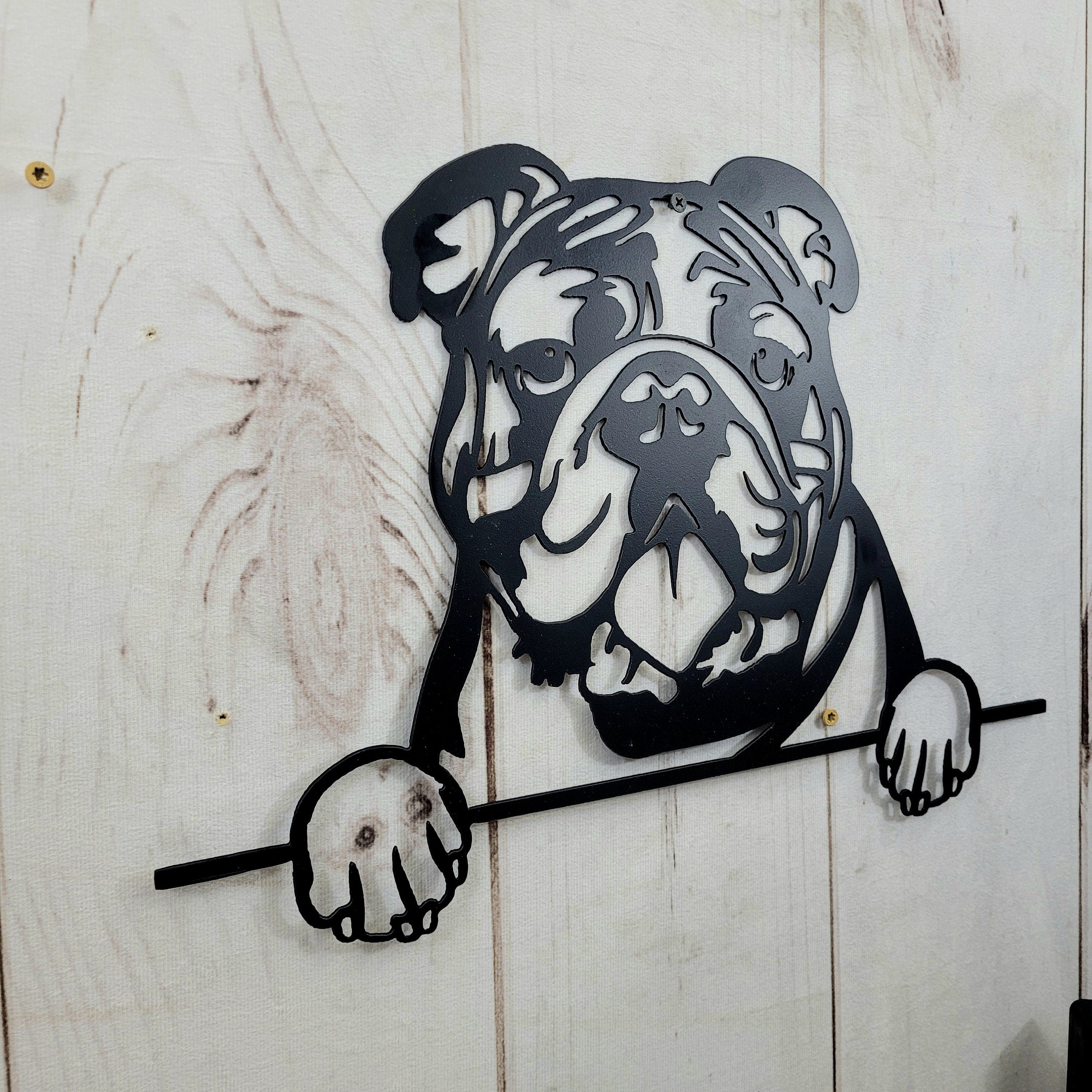 English Bulldog Dog Lover Gift Metal Dog Sign — alternate angle