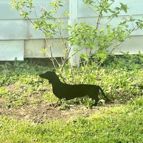 Dachshund Garden Stake Metal Garden Stake — alternate angle