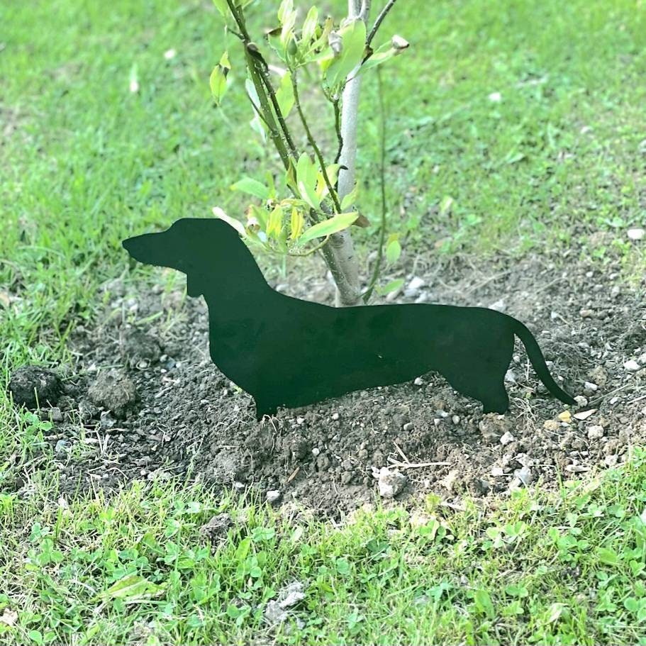 Dachshund Garden Stake Metal Garden Stake — alternate angle