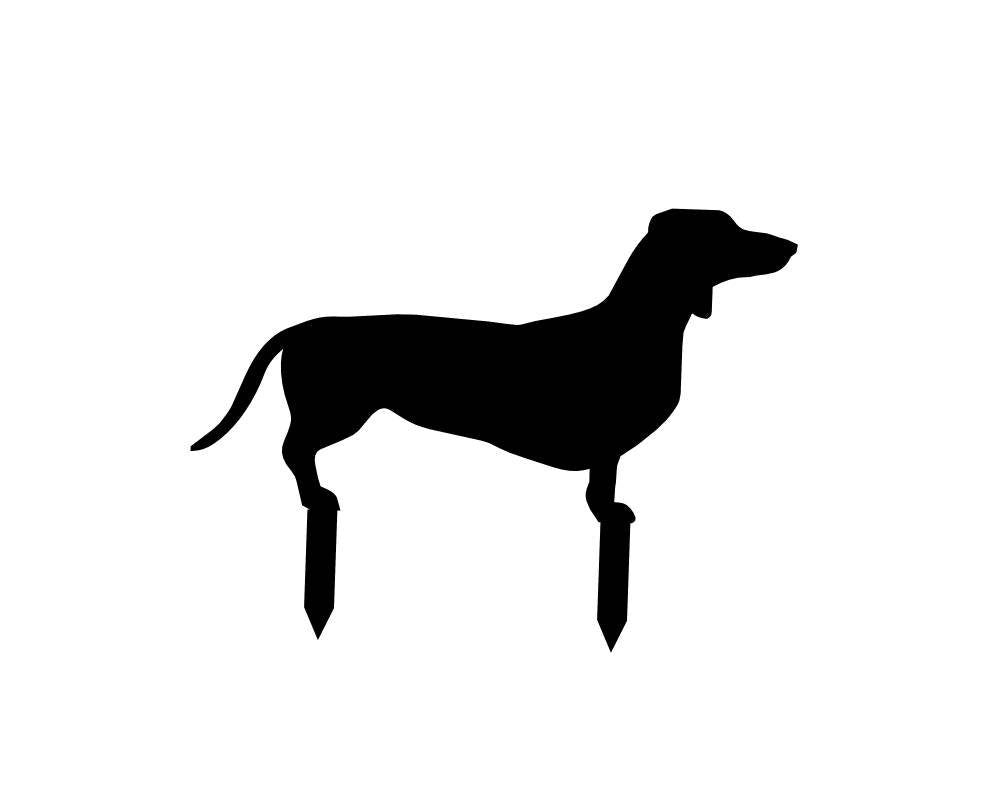 Dachshund Garden Stake Metal Garden Stake — alternate angle
