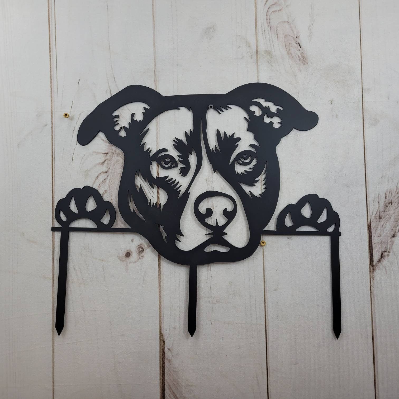 Pitbull Garden Stake Metal Garden Stake — alternate angle