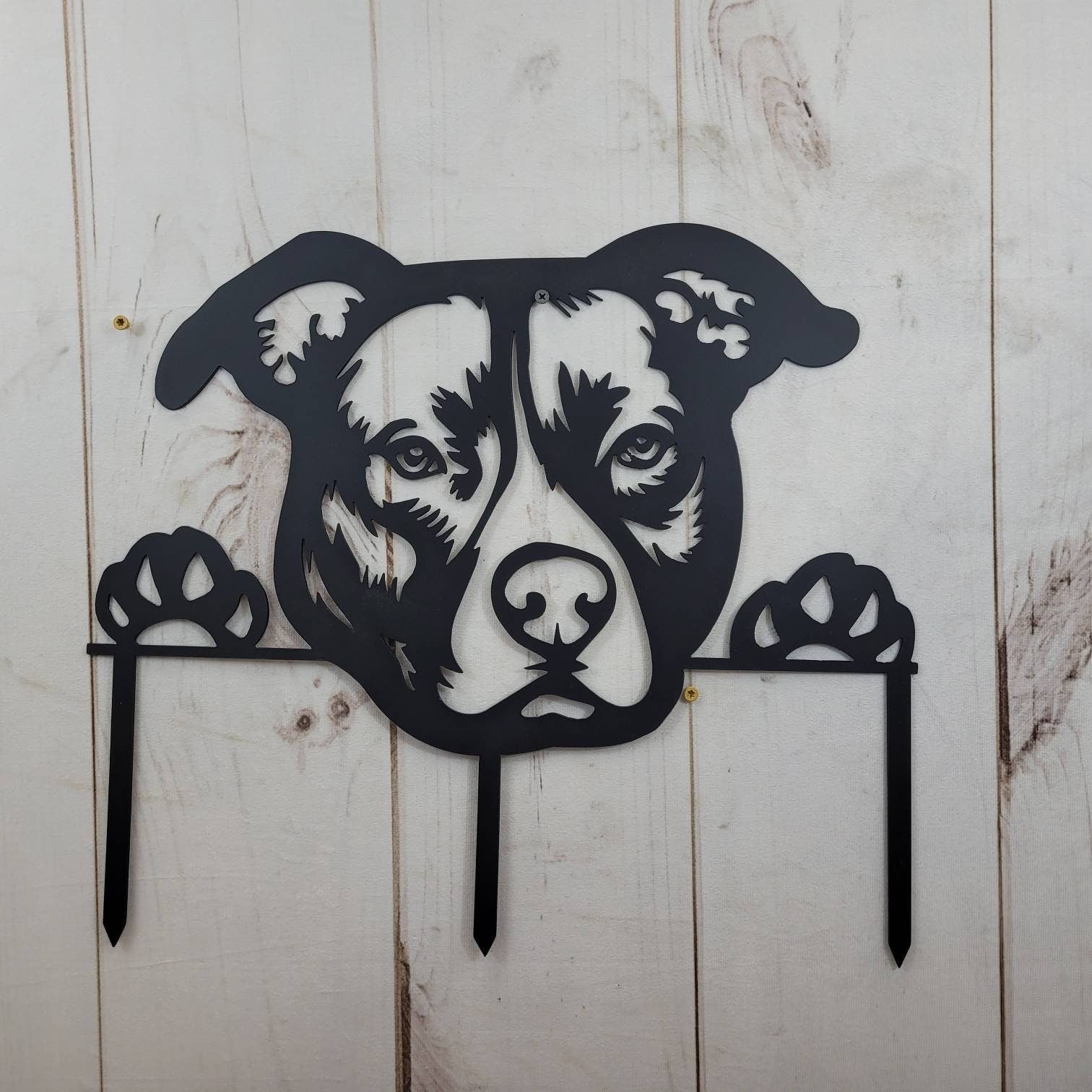 Pitbull Garden Stake Metal Garden Stake — alternate angle