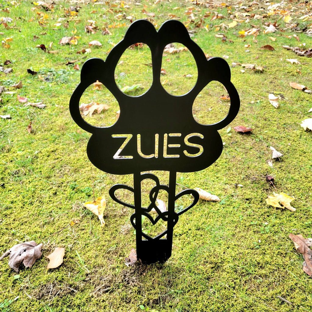 Pet Memorial Ground Stake Metal Garden Stake — front view on white background