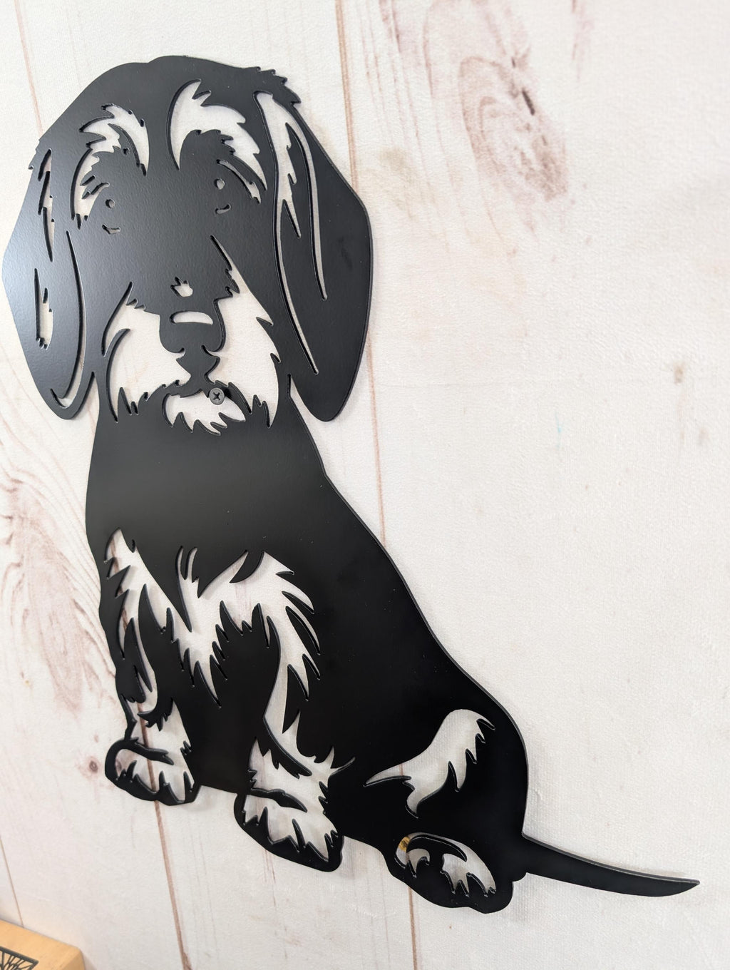 Wire Hair Dachshund Metal House Sign Metal Dog Sign — alternate angle