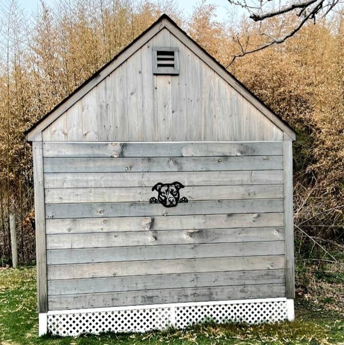 Pitbull Metal Wall Art Metal Dog Sign — alternate angle