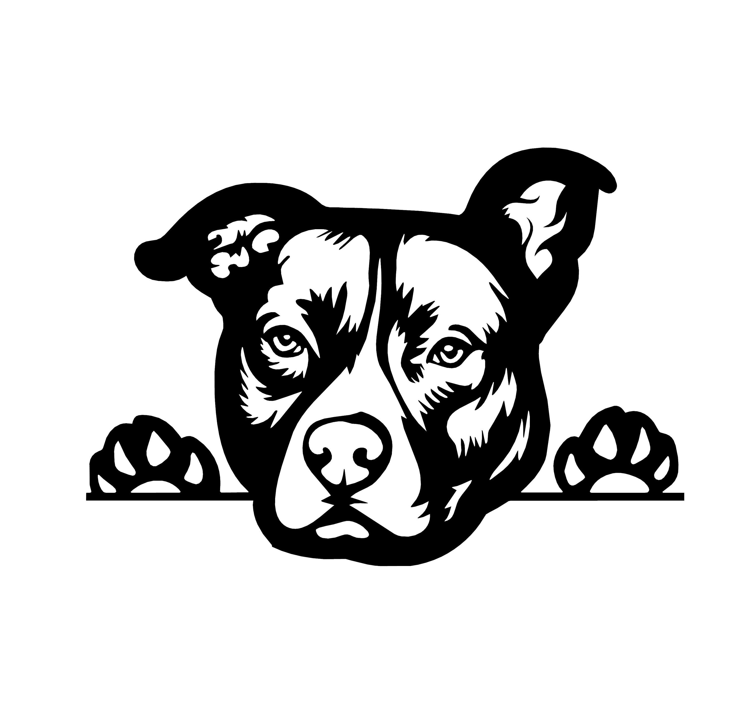 Pitbull Metal Wall Art: Dog Lover Gift Metal Dog Sign — alternate angle