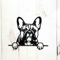 French Bulldog Metal Art Sign Metal Dog Sign — front view on white background