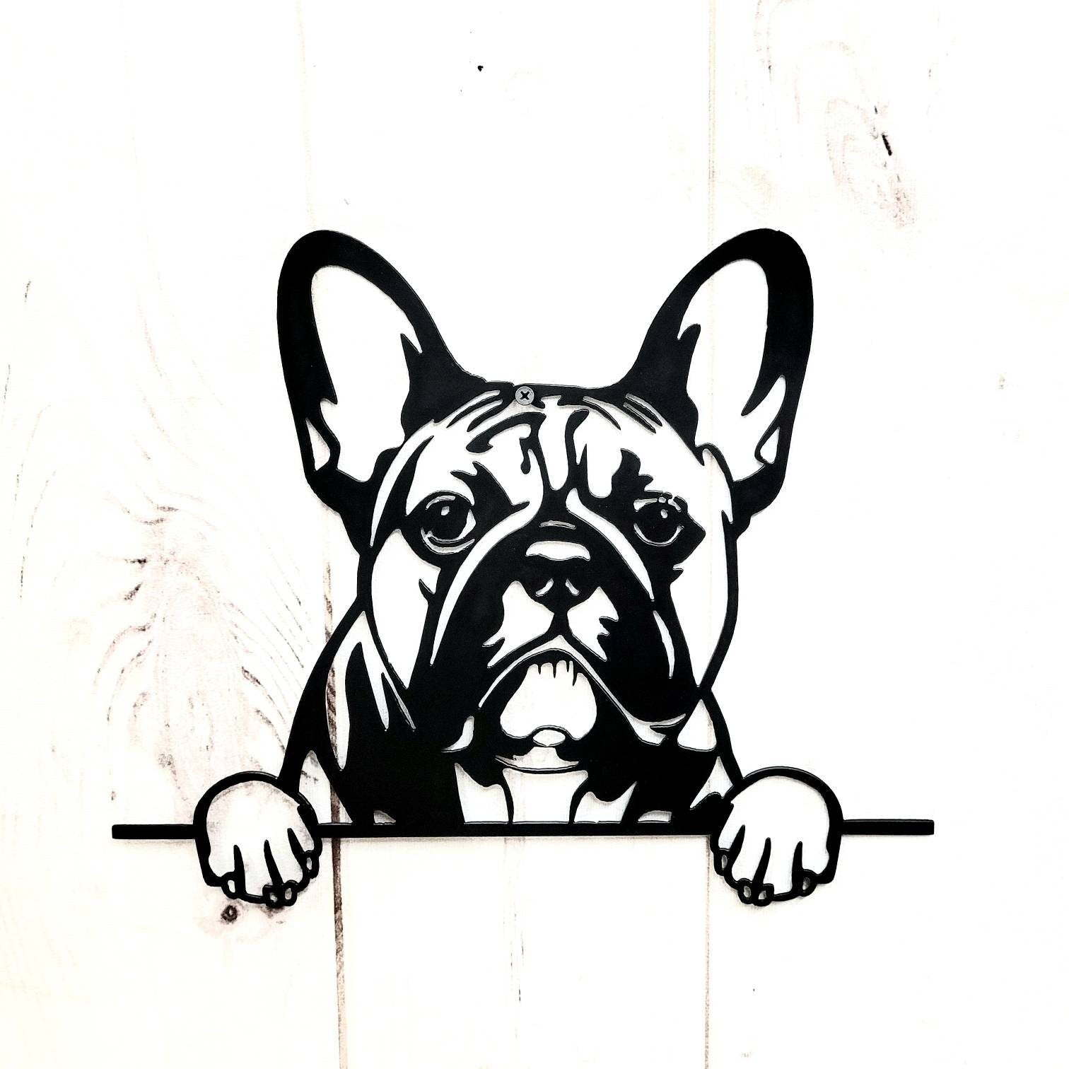 French Bulldog Metal Art Sign Metal Dog Sign — alternate angle