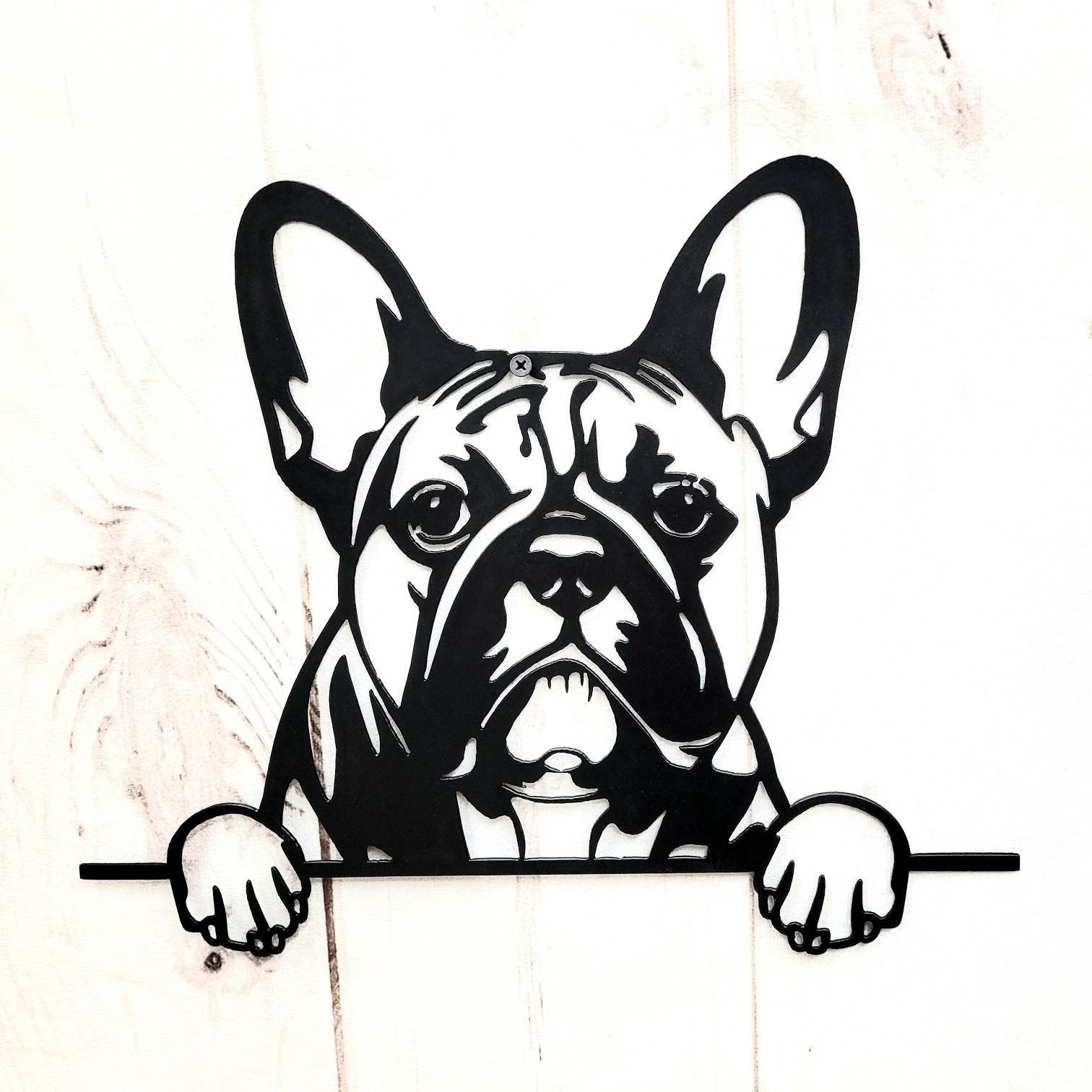 French Bulldog Metal Art Sign Metal Dog Sign — alternate angle