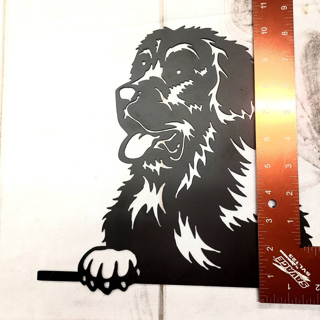 Newfoundland Dog Metal Wall Art Metal Dog Sign — detail view