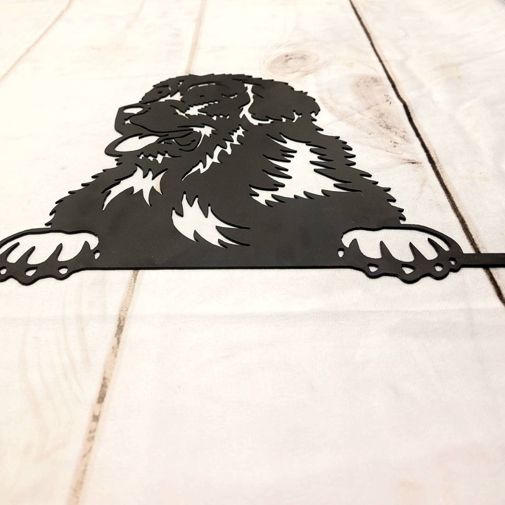 Newfoundland Dog Metal Wall Art Metal Dog Sign — alternate angle
