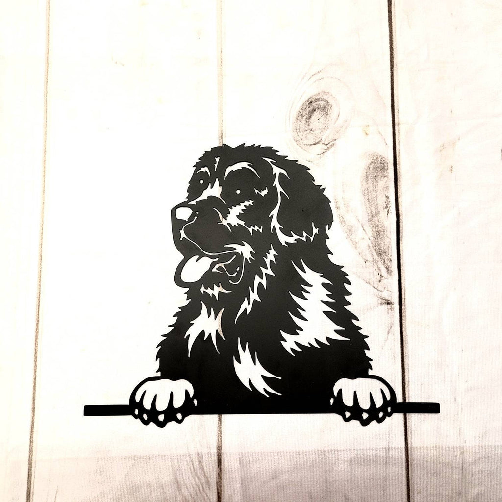 Newfoundland Dog Metal Wall Art Metal Dog Sign — alternate angle