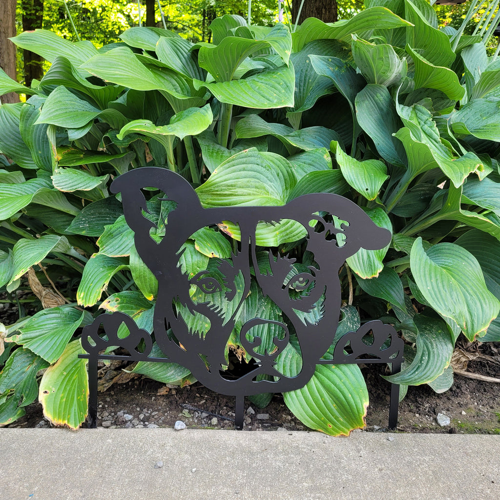 Pitbull Metal Yard Art Metal Garden Stake — alternate angle
