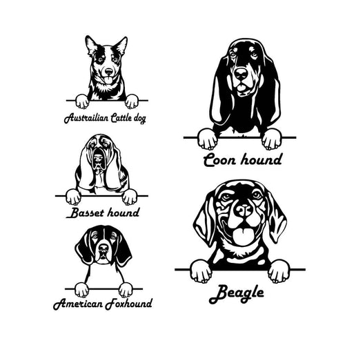 Beagle Coonhound Foxhound Metal Dog Art Metal Dog Sign — front view on white background