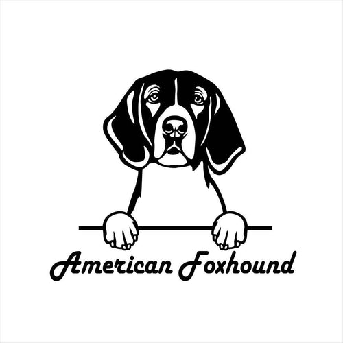 Beagle Coonhound Foxhound Metal Dog Art Metal Dog Sign — shown on a rustic wall