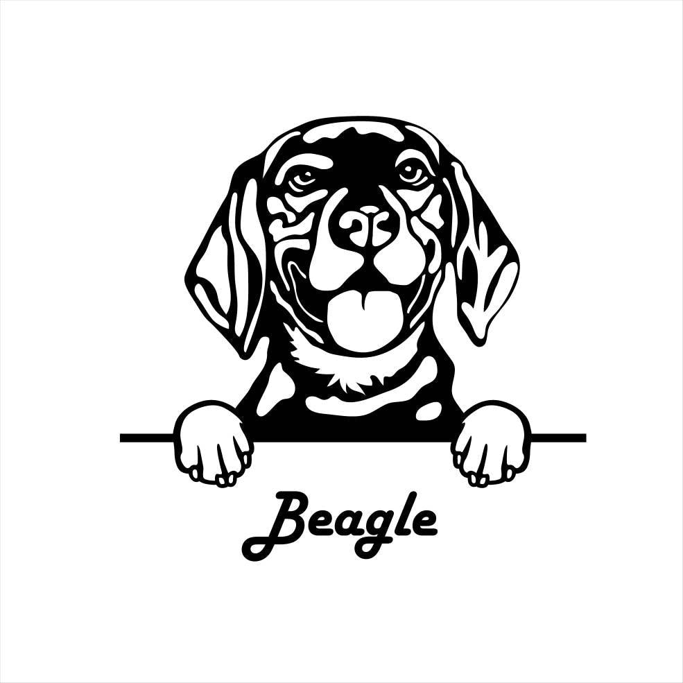 Beagle Coonhound Foxhound Metal Dog Art Metal Dog Sign — detail view