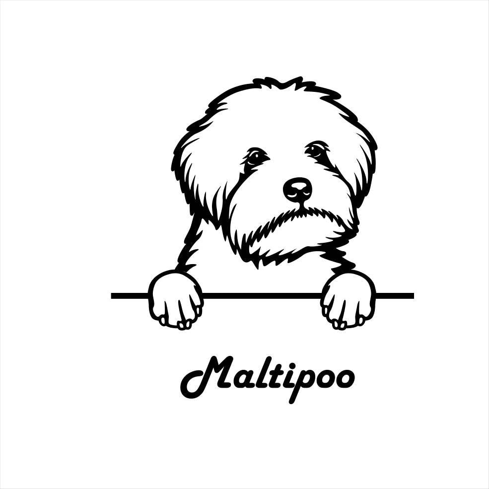 Poodle Labradoodle Maltese Metal Dog Art Metal Dog Sign — alternate angle