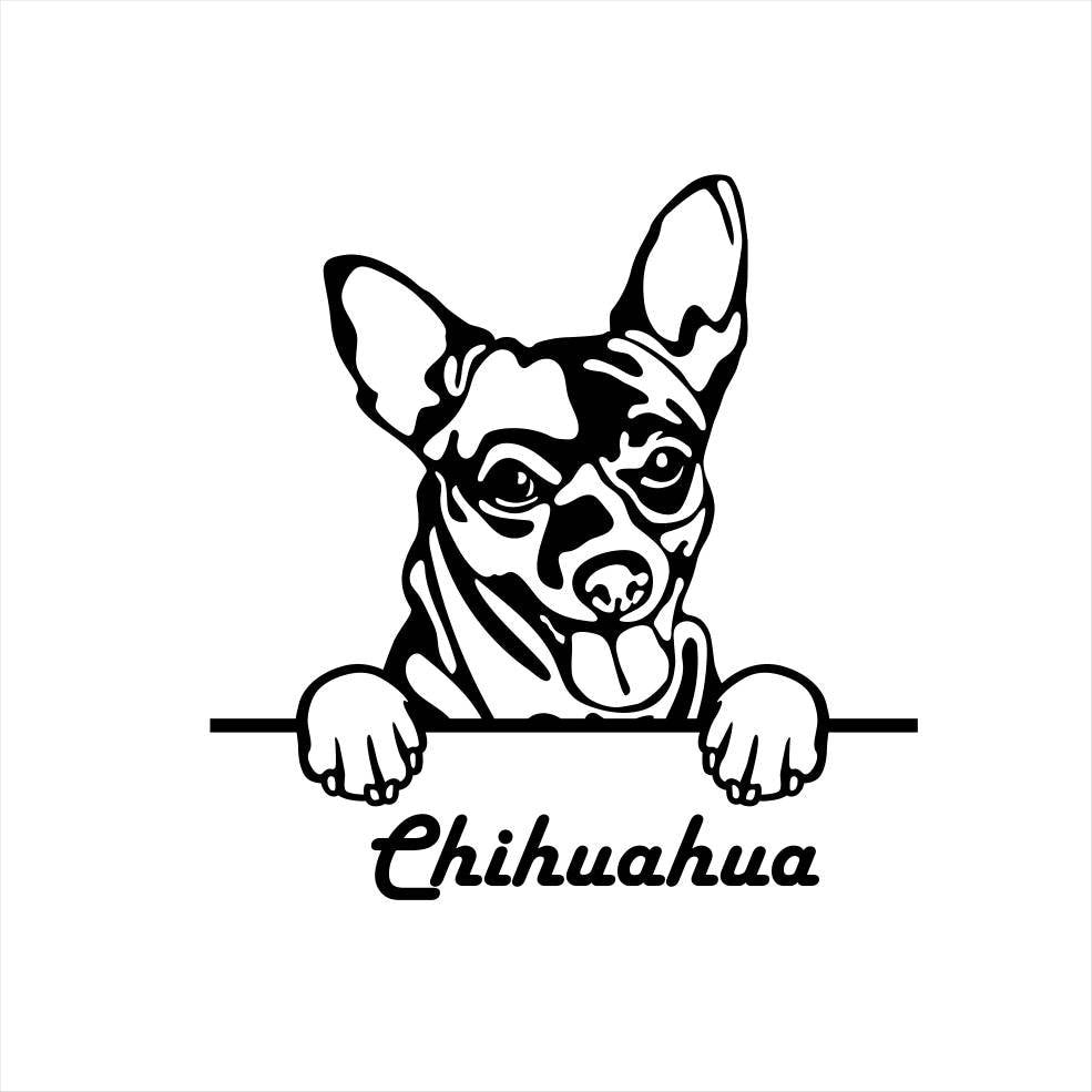 Corgi Pug Chihuahua Bulldog Peeking Dog Art Metal Dog Sign — detail view