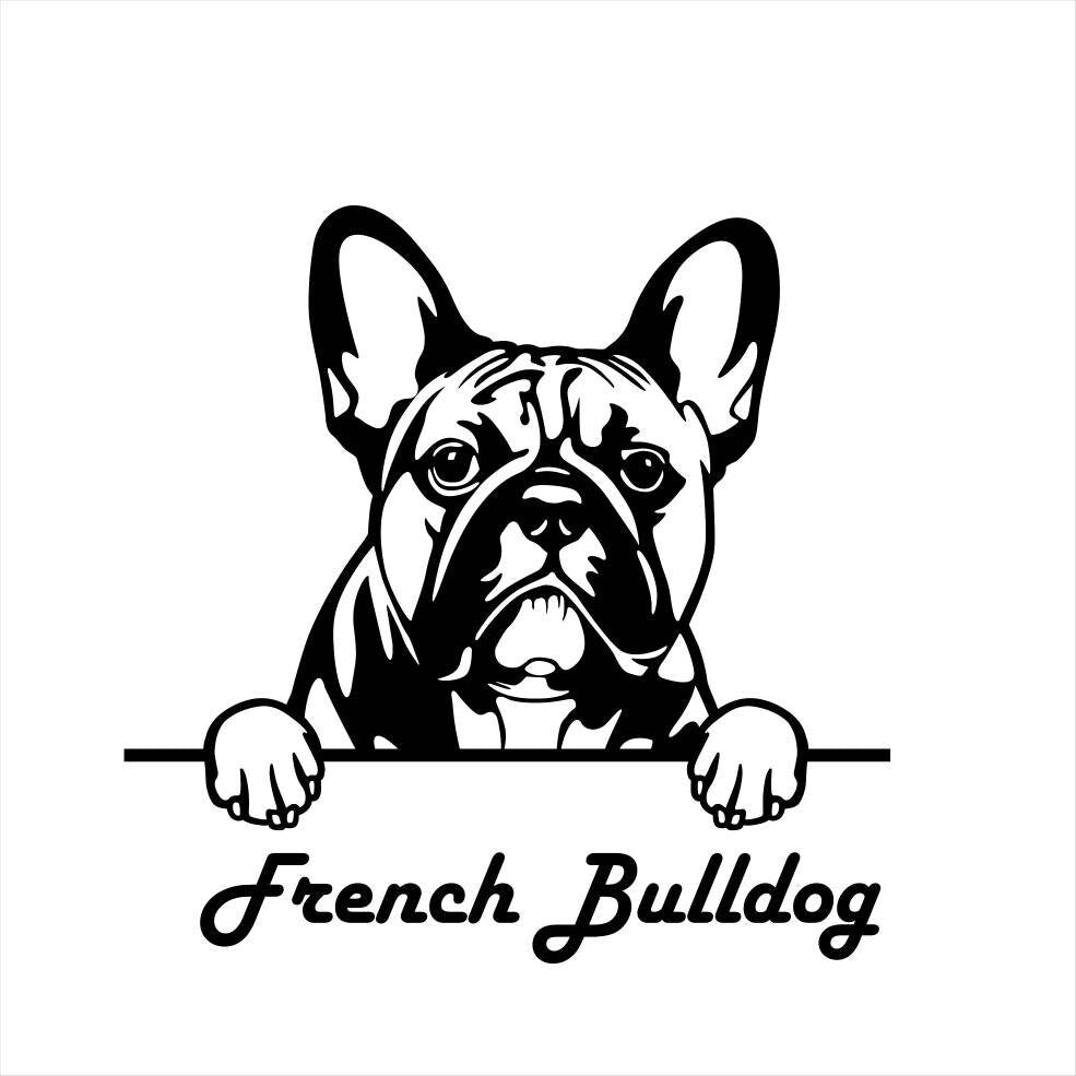 Corgi Pug Chihuahua Bulldog Peeking Dog Art Metal Dog Sign — alternate angle