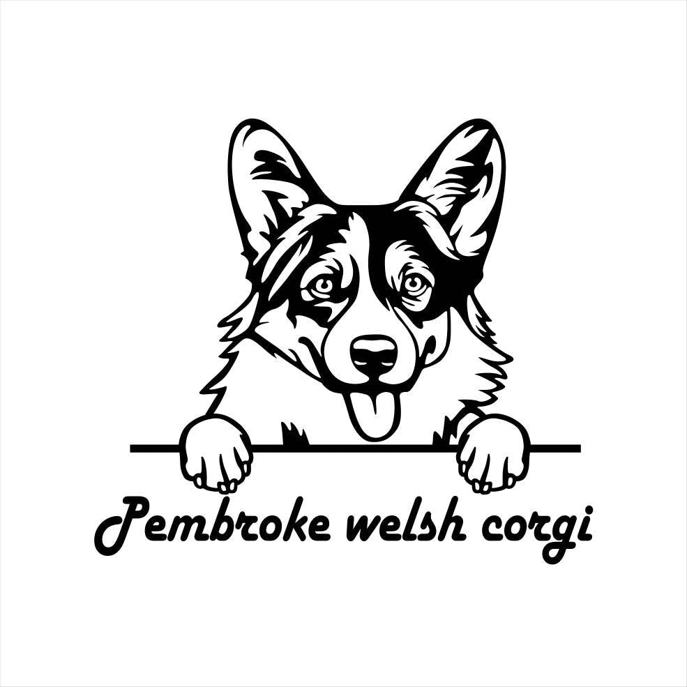 Corgi Pug Chihuahua Bulldog Peeking Dog Art Metal Dog Sign — alternate angle