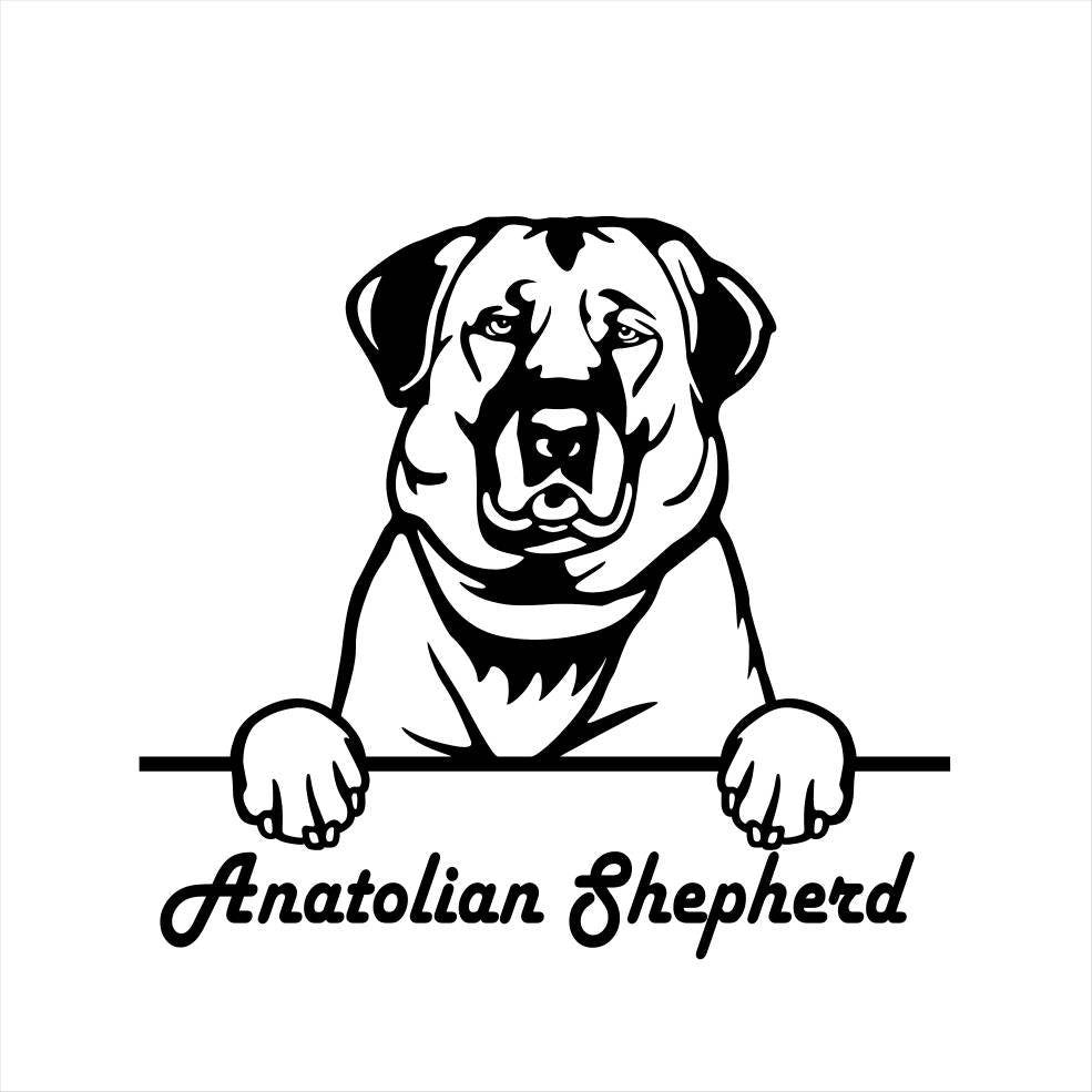 German Shepherd Australian Shepherd Peeking D Metal Dog Sign — shown on a rustic wall