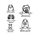 Cocker Spaniel Pomeranian Fox Terrier Dog Art Metal Dog Sign — front view on white background