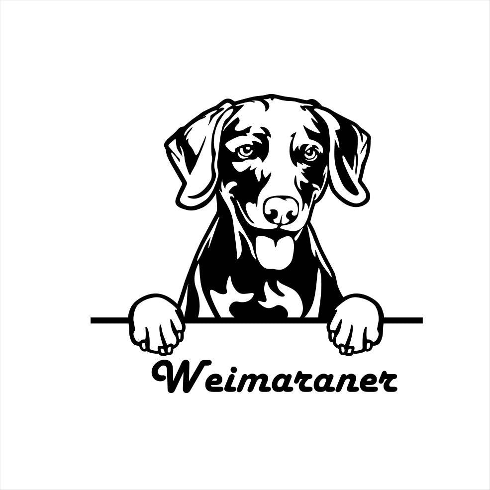 Yorkshire Terrier Weimaraner Pointer Dog Art Metal Dog Sign — detail view