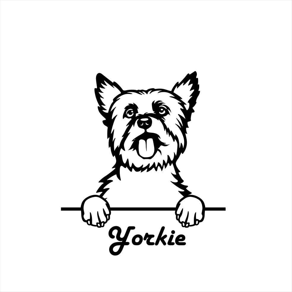 Yorkshire Terrier Weimaraner Pointer Dog Art Metal Dog Sign — alternate angle
