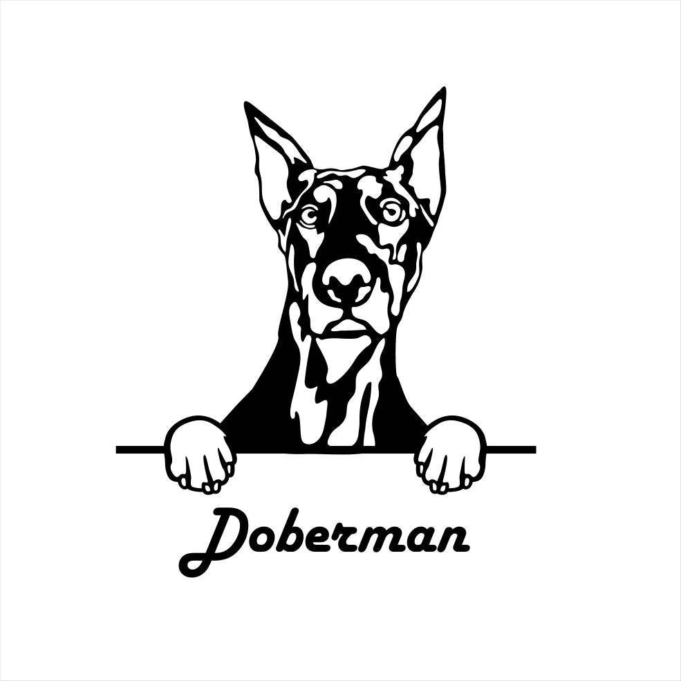 Dog Breed Metal Wall Art Metal Dog Sign — shown on a rustic wall