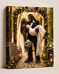 Bigfoot Wedding Canvas Print Canvas Print — front view on white background