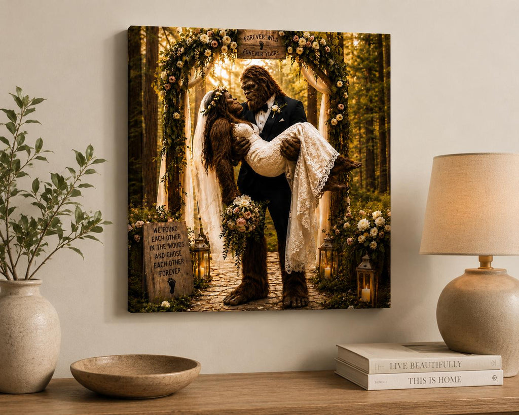 Bigfoot Wedding Canvas Print Canvas Print — detail view