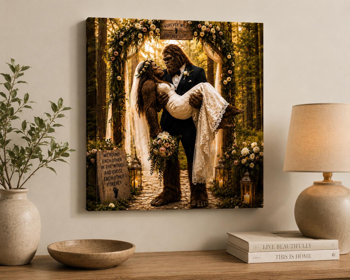 Bigfoot Wedding Canvas Print Canvas Print — detail view