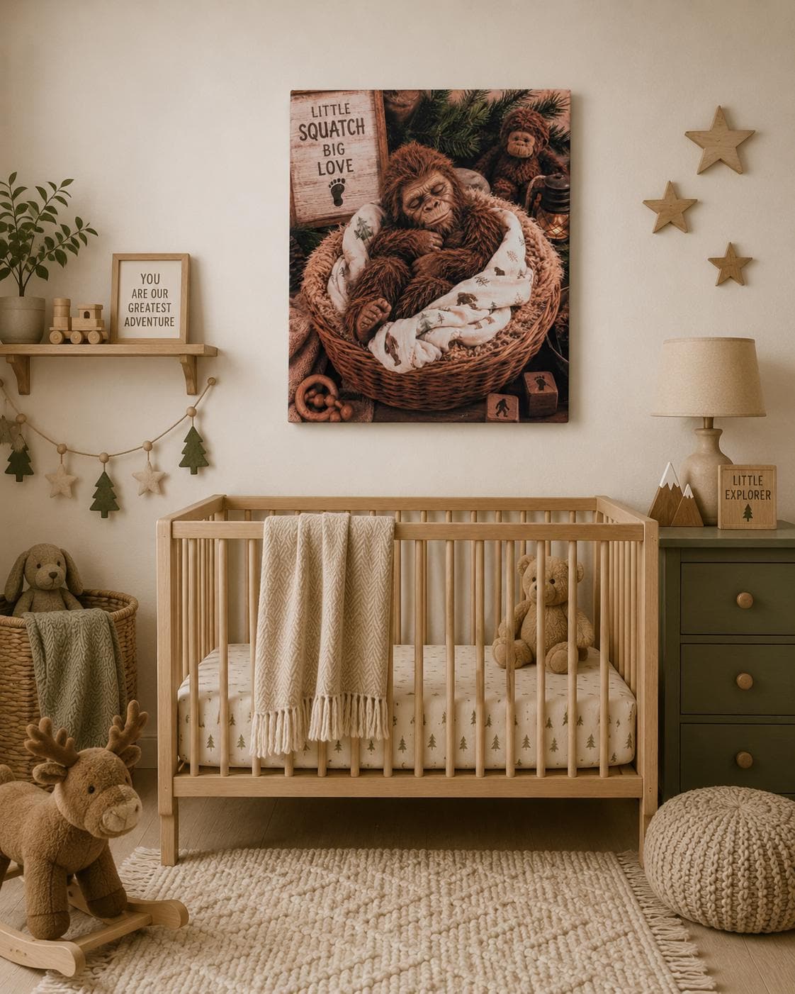 Bigfoot Baby Canvas Print Canvas Print — lifestyle setting